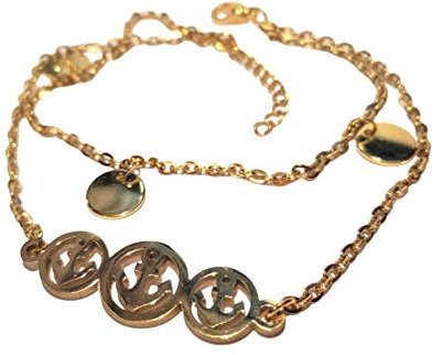 Bungsa Damen Bettelarmband Anker gold aus 316L Edelstahl