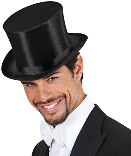 Amakando Klassisk cylinderhatt 20-tals hatt elegant herrhatt Mafia huvudbonad festliga bröllop hattar svart satin cylinder