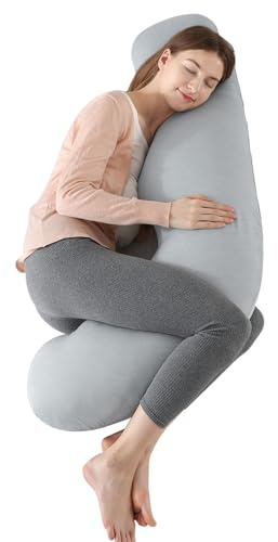 SHANNA Schwangerschaftskissen Seitenschläferkissen Stillkissen Fütternkissen mit Kühlung Bezug, Lagerungskissen, Komfortkissen Erwachsene, Körperkissen fur abnehmbar waschbar