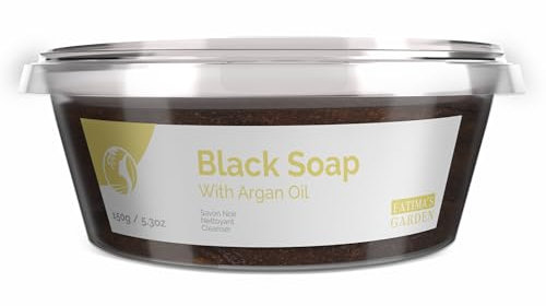 Fatima's Garden Argan Oil Black Soap - Exfoliating Cleanser, 150g