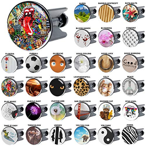 Sanilo Waschbeckenstöpsel, viele schöne Stöpsel für das Waschbecken zur Auswahl, universal mit Motiv (Graffiti)