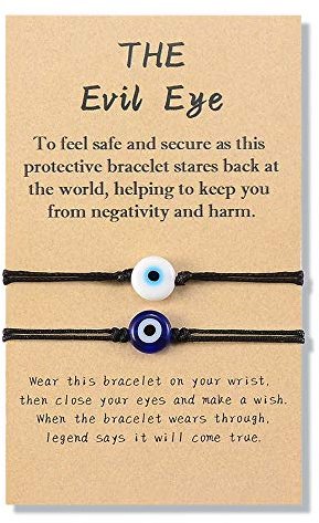 YELUWA 2 PCS Bracelet Mauvais Oeil de Bonne Chance Kabbalah pour Femmes Hommes, Corde Rouge/Noir