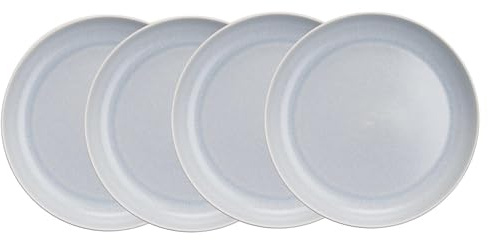 BUTLERS 4er-Set Pastateller Steinzeug - CASA NOVA - spülmaschinenfest | Farbe Grau - ø 23 cm - Suppenteller für Eintöpfe & Salate - Nudelteller für Pasta & Risotto - Skandi-Design
