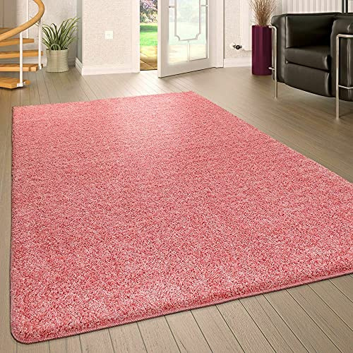 Prime Plus EXTRA THICK HEAVY 5CM PILE SOFT SHAGGY RUGS MODERN AREA RUGS BEDROOM HALL RUGS (Rose Pink, 120 x 170cm)