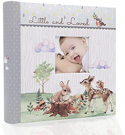 Holoary Baby Photo Album 4” x 6” 160 Photos, Newborn Baby Keepsake Gifts for Baby Boy/Girl and New Parents, Woodland Animals Design