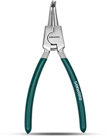 GINWORD 22,9 cm gebogene externe Backen, große Sprengringzange, Sicherungsringzange, Spitzen, C-Clip-Zange für Ringentferner-Halterung