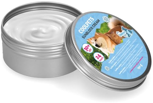 CoolPets Sunblock Creme - 150 gr - Sonnencreme für Tiere - Hautpflege für Tiere - 24-Stunden-Schutz - SPF 30+ - Für Tiere geeignet