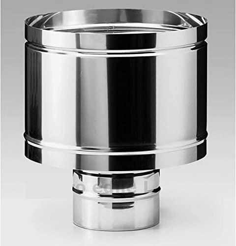 Briconess.com Fumaiolo comignolo Cappello Antivento a Forma di Botte Acciaio Inox da 8 a 25 cm - 13 cm