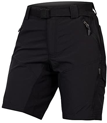 Endura Damen Hummvee Shorts mit Innenhose | Herausnehmbare Innenhose | Shorts für Stadt und Gelände | Gepolsterter Komfort | Cargotaschen | Clickfast Shorts, Schwarz, XS