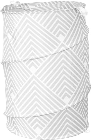 Beldray LA059390CVNFEU7 Pop-Up Laundry Hamper – Collapsible Laundry Basket with 105 L Capacity, Freestanding Clothes Hamper with Toggles to Secure, Large Storage Solution, Pop-Up Assembly, Grey/White