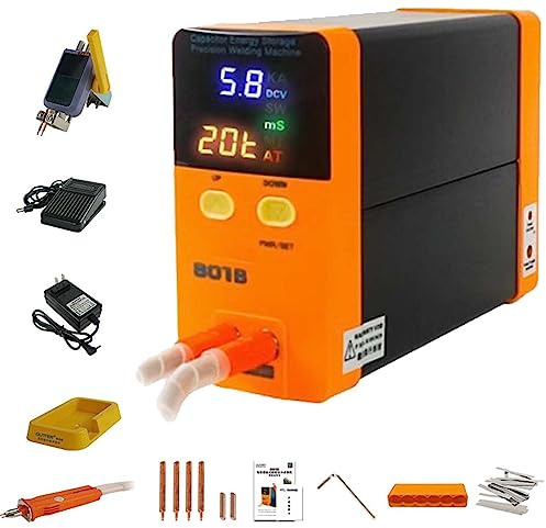 SACLMD Saldatrice Puntatrice per Batterie,Macchina per Saldatura a Punti con accumulo di energia del condensatore,Mini apparecchiatura Portatile per la Saldatura a Punti,Black