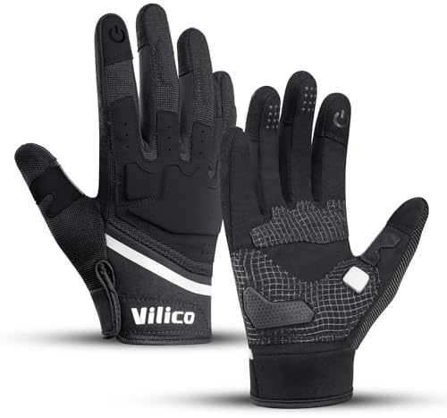 Vilico Guanti Moto Estate Uomo Donna Touchscreen con Protezioni, per Enduro, Scooter e Ciclismo