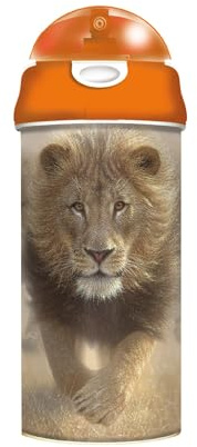 3D LiveLife dricksflaska – blå ögon från Deluxebase. 3D linsformad tigervattenflaska med sugrör. 600 ml barn dryckesflaska med originalkonstverk från känd konstnär, David Penfound