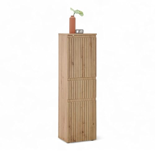 Stella Trading Austin Commode de Salle de Bain, Aspect, certifiée FSC, avec Beaucoup d'espace de Rangement, Bois d'ingénierie, Chêne Artisanal/chêne Sauvage, 40 x 136 x 31 cm