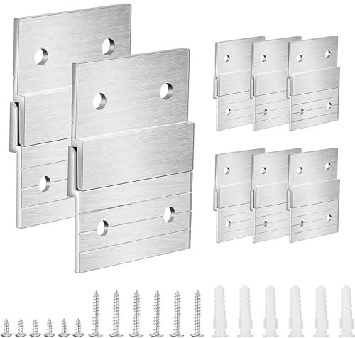 8 Paar 5,1 cm französische Klammer-Bilderaufhänger, Mehrzweck-Z-Stange, Wandhalterung, zum Aufhängen von Wandmalerei, Foto, Spiegeln, Kunstwerken, Whiteboards