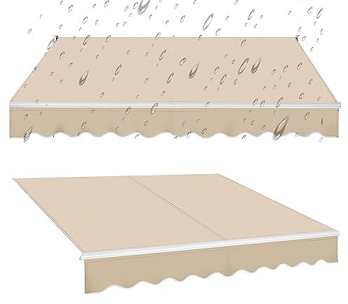 GLFNB einziehbare Markisen für die Terrasse, einziehbare Markisenstoff-Ersatzteile für Terrassenmarkisen, Sonnenschutz für den Außenbereich, wasserabweisendes Polyester-Schattentuch für Fenster, T