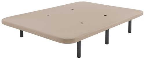 SHIITO | Base Tapizada 150x190 cm | Tejido 3D en Tela de Color Beige | Incluye aireadores de transpiración | Juego de 6 Patas