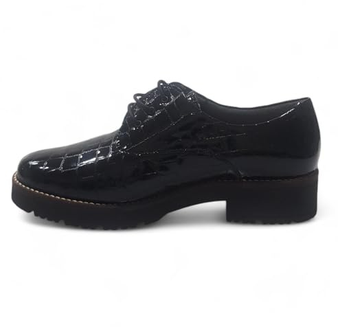 PITILLOS 10081 Blucher Charol con impresión Estilo Serpiente para: Mujer Color: Negro Talla: 38