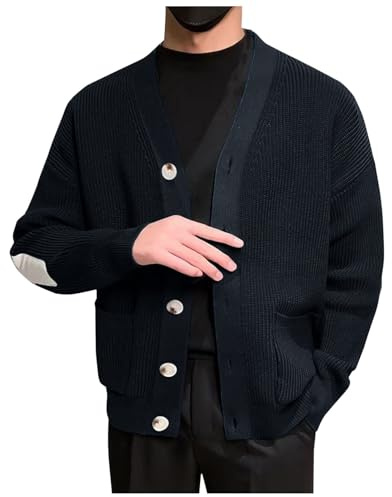 Maglioni Uomo Felpa con Zip Felpa Zip Uomo Cotone Leggero Tuta Estiva Uomo t Shirt Uomo da Lavoro Camicia Lino Uomo Manica Corta Camicia Lino Uomo Coreana Blu Generico Camicia