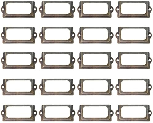20 Stück Schranktür-Etikettenhalter Mit Schrauben, Metall-Etikettenhalter, Retro-Etikettenhalter, Geeignet Für Schränke, Schubladen, Aufbewahrungsboxen