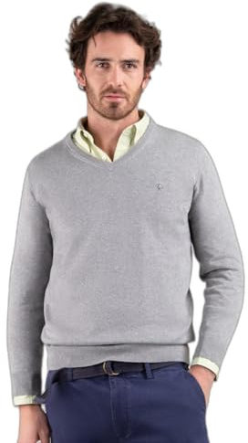 El Ganso Jersey Cuello Pico Coderas Gris