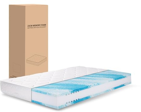 EGO HOME Matelas 90 x 200 cm, dureté H3, 23 cm, Ergonomique, en Mousse Froide, 7 Zones, de qualité supérieure, avec Housse Lavable, Respirant, certifié Öko-Tex
