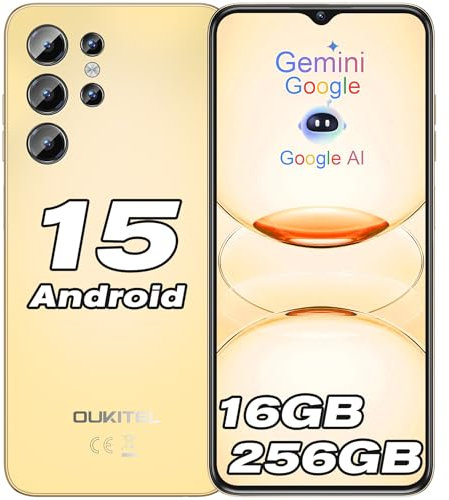 OUKITEL C1 Pro Smartphone Android 15, 16GB+256GB/1TB Telefono Cellulare, 5150mAh Telefoni Offerta, 6.52 HD+ Display, 13MP+5MP Fotocamera Cellulari, Dual SIM 3 Slot/Octa Core/Fingerprint/3.5mm Jack