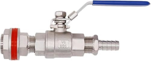 Vinification - Robinet à boisseau sphérique sans soudure en acier inoxydable 304 avec embout cannelé pour brassage à domicile, bouilloires de brassage, accessoires pour le vin (petit embout cannelé)