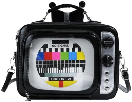 Bolso de TV retro - mochila para ordenador portátil Retro TV | Paquete de día escolar de gran capacidad | Mochila de viaje | de ordenador portátil para hombres y mujeres, Negro, Se