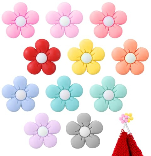 11 stycken sticknålsproppar med blommor, silikonnålar, för stickning, sömnad, hantverk, som praktiska tillbehör eller kreativa presenter