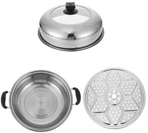BEBEMOKO 1set Pentola Vaporiera Acciaio Inossidabile Due Strati Multiuso per Cucina Compatibile con Induzione Facile da Pulire e Riporre