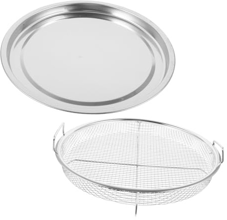 Toyvian Plateau pour Barbecue Acier Inoxydable Plat à Collation pour Grillades Assiette pour Aliments Grillés avec Filet De Vidange Huile