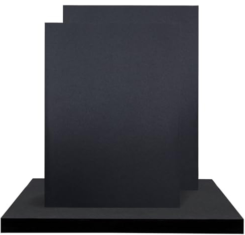 Chuanhylis 60 Stück Schwarze Pappe, 21x29cm Dickes Papier A4 zum Drucken, Dickes Druckerpapier A4 für Drucken, Kartenherstellung, Basteln & DIY Projekte (Schwarzer)