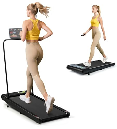NEUTYPECHIC Laufband für Zuhause mit Handlauf, Walking Pad Leise mit LED-Anzeige & APP Bluetooth, Laufband Schreibtisch mit Neigung, 2.5HP Under Desk Schreibtisch, Klein Treadmill for Home 8km/h