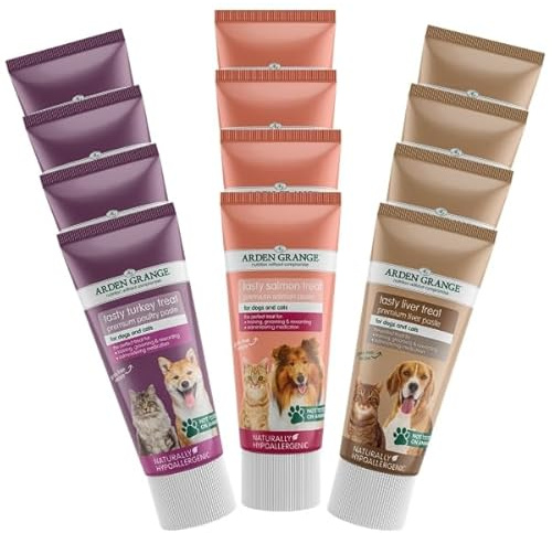 Tasty Paste Bundle – Liver, Salmon & Turkey Mix – 12 Pack (4 of Each Flavor) – High-Value Treat for Cats & Dogs | Baboo Store Ltd