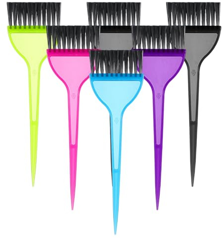 6 PCS Color Brushes, Hair Dye Brush, Color Brushes for Hair Stylist, Professional Hairs Coloring Brush with Tapered Handle for Salon, Home DIY, Root Touch, Highlights