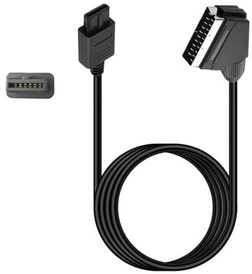 Zkydhbd Câble péritel RVB AV rétro pour consoles de jeux vidéo - Gaines en PVC - Longueur : 1,8 m - Pour câble péritel N64 NTSC Rgbs
