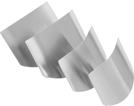CIYODO 4pcs Food Cutter Finger Guard Mandolin Slicer Finger Guard for Meal Prep for Slicing Onion Holder Slicer Vegetable Metal Silver