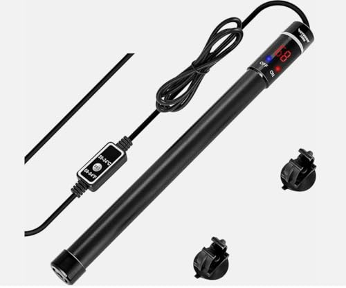MARINE COLOR Chauffage Aquarium Submersible 200W 300W 500W Thermoplongeur Titanique Automatique Anti-déflagrant Anti-brûlure Température Réglable LED pour Eau Douce et Eau de Mer (500w)