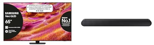 Samsung Smart TV 65'' QE65QN94FATXZT Neo QLED 4K Mini LED, NQ4 AI Gen3 Processor, 4K AI Upscaling Pro, Glare Free, Motion Xcelerator 165Hz, NeoSlim Design, 2025 + Soundbar HW-S50B/ZF Q-Symphony