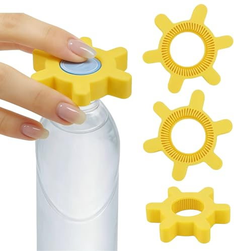 3 Pcs Plastic Water Bottle Openers, Easy Grip Bottles Cap Opener for Seniors and Weak Hands, Multi-Purpose Kitchen Gadgets, Ergonomic Lid Openers for Soda and Beverage Bottles,Bottle Opener Keyring