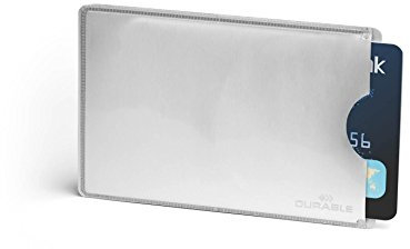 Durable Kreditkartenhülle mit Rfid Schutz, Beutel à 10 Kartenhüllen, silber, 890023