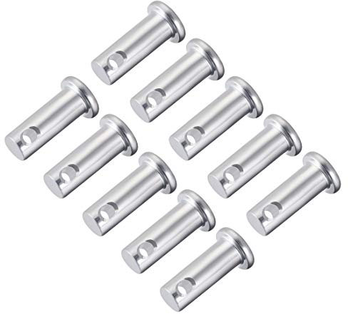 sourcing map Single Hole Clevis Pins,8mm x 20mm Flat Head Zinc-Plating Steel 10 Pcs