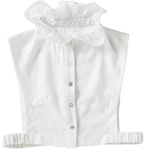 YAKEFJ Colletto falso da donna con collo falso e mezza camicia con colletto rimovibile 02 bianco. Taglia unica