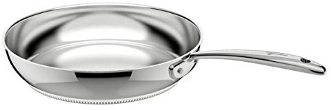 Lagostina Accademia Lagofusion stekpanna i rostfritt stål, 18/10 Ø 24 cm, induktionspanna, gas och ugn upp till 250 °C, polerad exteriör och satin inuti, nitat handtag, botten 5 lager