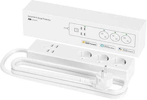 Smart WiFi Steckdosenleiste für HomeKit Refoss WLAN Mehrfachsteckdose, mit 3 AC-Ausgänge und 4 USB-Anschlüsse, kompatibel mit Apple Siri, Alexa, Google Assistant, 2,4Ghz