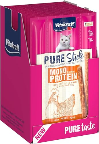 Vitakraft Pure Stick, Fleischsticks mit Hühnchenfleisch, Katzensnack, auch für ernährungssensible Tiere geeignet (20x 4 Stück)