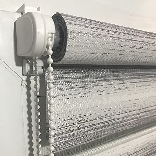 TROYAHOME® Doppelrollo Klemmfix Ohne Bohren Duo Rollo Fenster Rollo Easyfix (Silber Grau, 100 x 150 cm (Stoffbreite 97 cm)