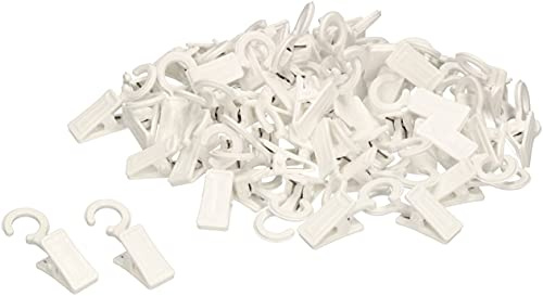 KOTARBAU® Gardinen-Clips mit Haken für Gardinen Vorhänge Satz 100 Stück Weiß Clips