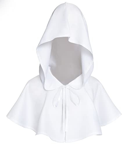 Proumhang Umhang mit Kapuze Halloween,Unisex,Einheitsgröße,Weiß